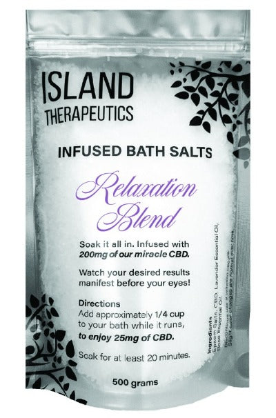 Island Therapeutics CBD Infused Bath Salts - Relaxation Blend 200mg/500g